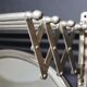 Antique Metal Train Coat Rack with Mirror French Luggage Rack