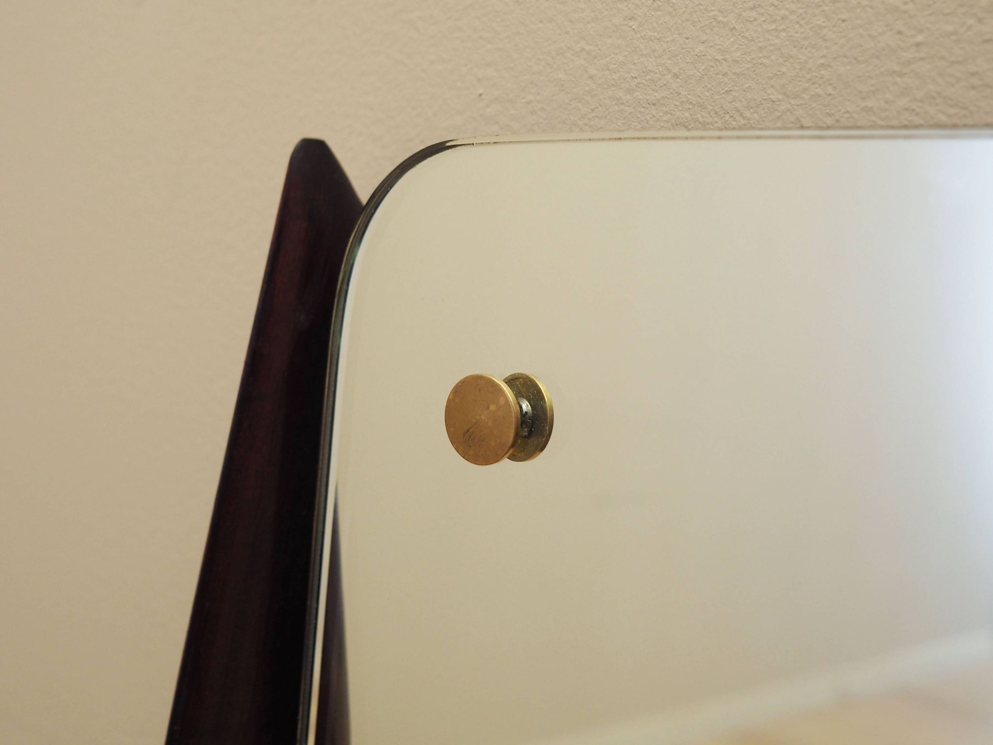Mirror in mahogany frame, Italian design, 1970s, production: Italy
