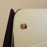 Mirror in mahogany frame, Italian design, 1970s, production: Italy