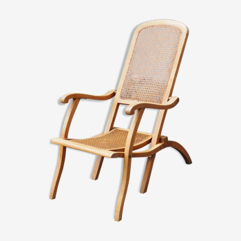 Canne folding chair in solid wood