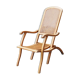 Fauteuil pliant canné en bois massif