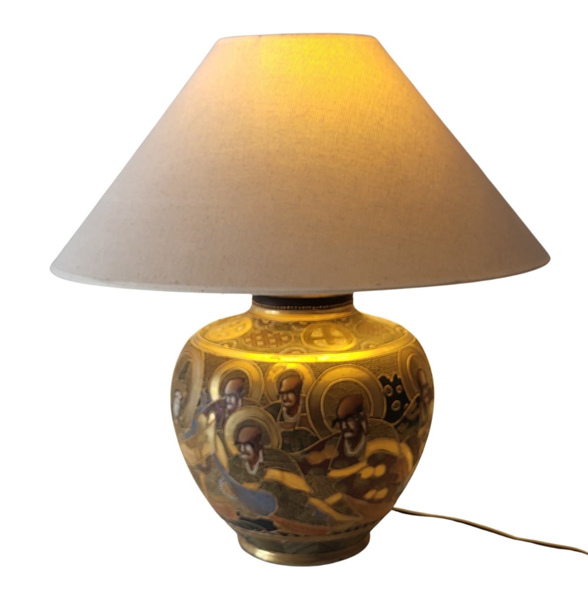 Handmade Asian style lamp in ceramic