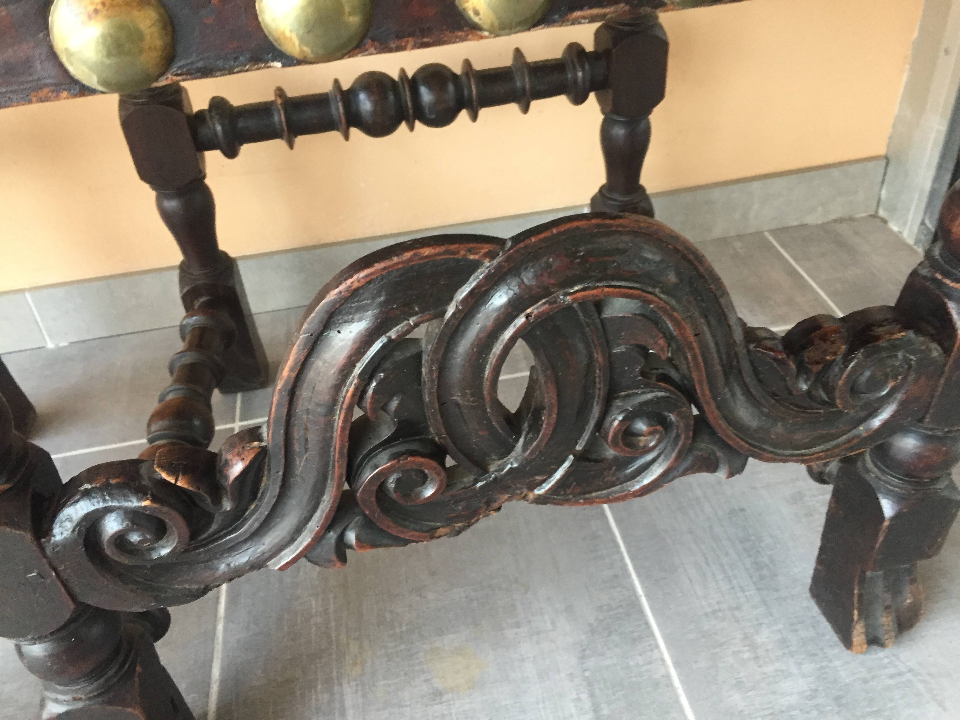 Paire de chaises en cuir de Cordoue