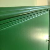 Ancien bahut buffet Meuble rangement vert bois et bambou vintage