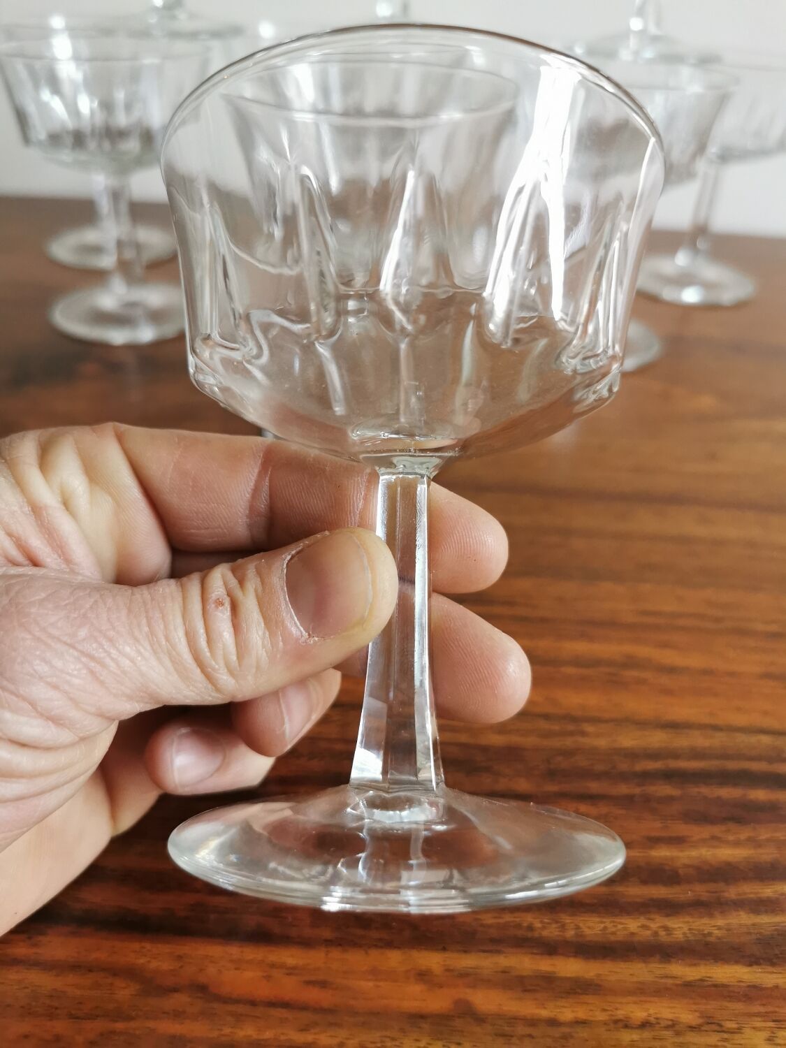 12 vintage champagne glasses