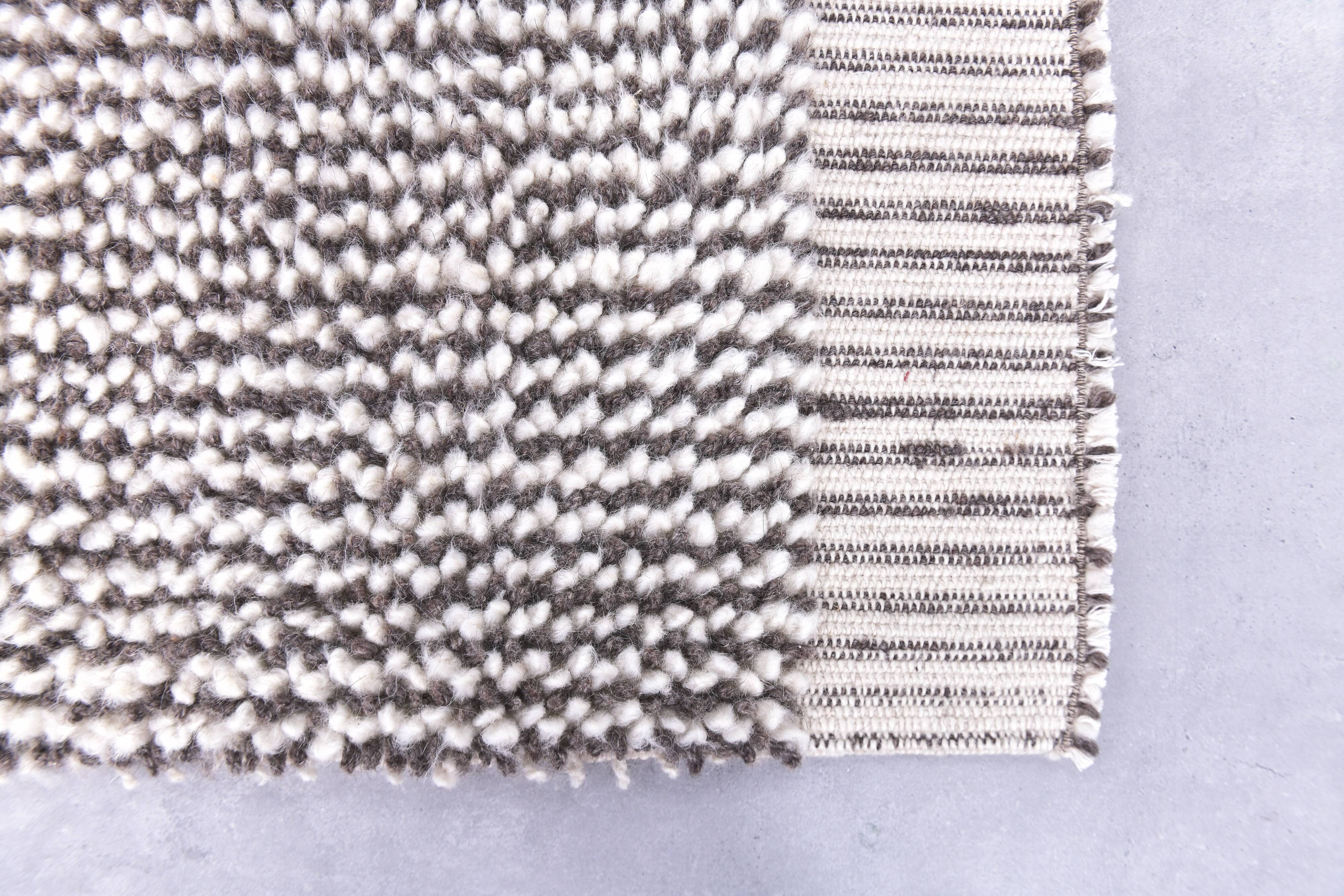 2x8 Pinstriped Handmade Wool Turkish Runner Rug, 67x250Cm