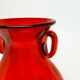 Mid-century modern vase, red glass, designed by J. Słuczan-Orkusz, Poland, 1970s