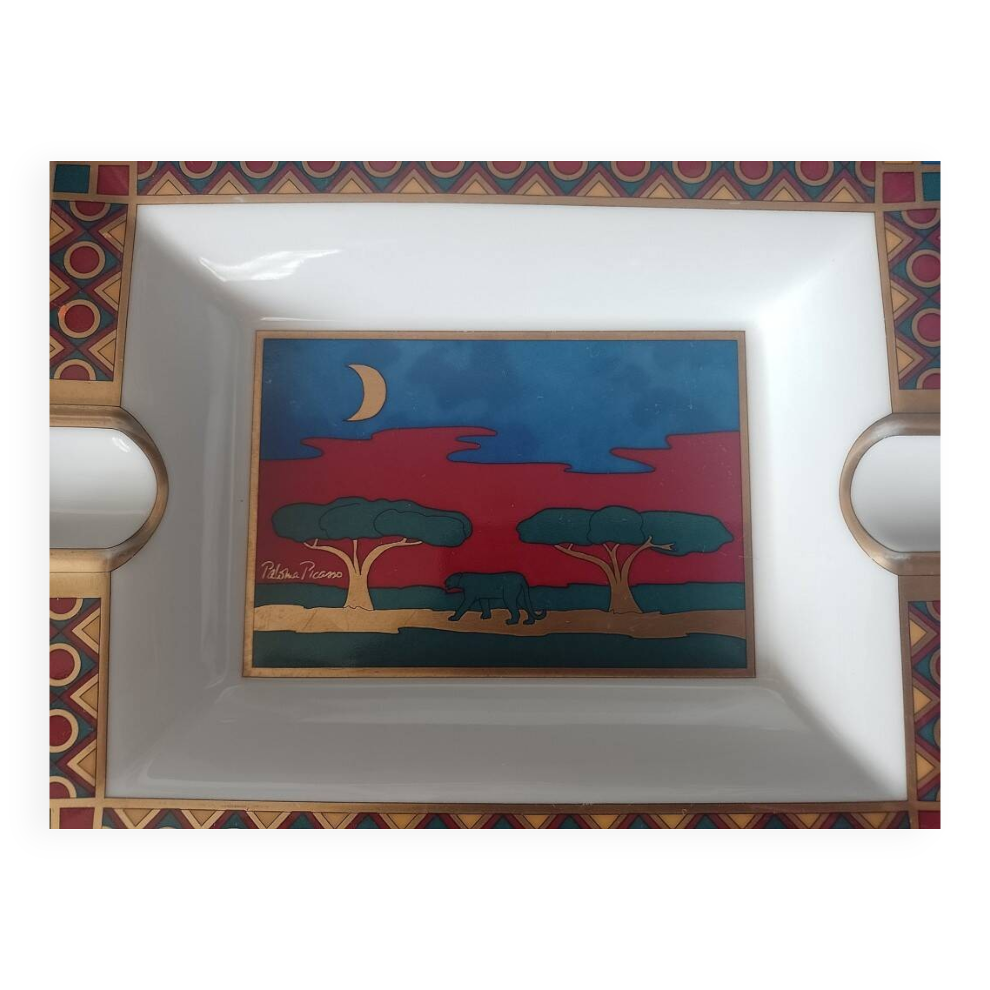Paloma Picasso Villeroy & Boch Porcelain Ashtray " Afrique" Multicolore