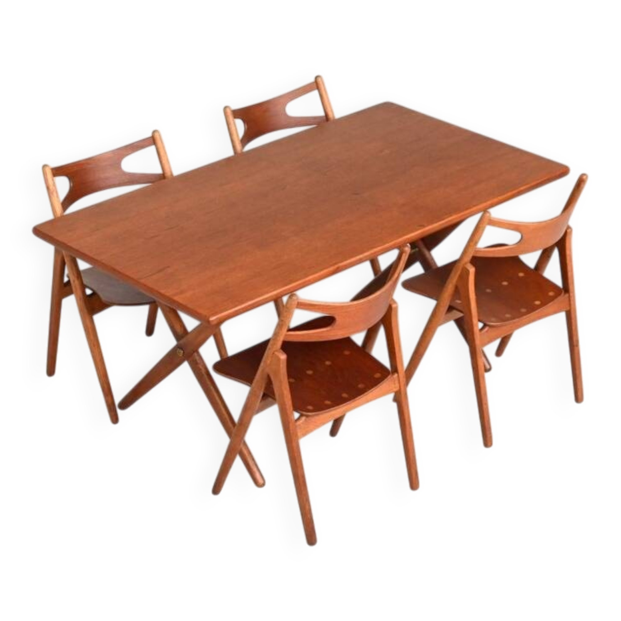 Hans Wegner's AT 303 cross-legged dining table, Andreas Tuck, Denmark, 1950