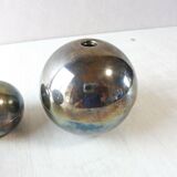 Old breakfast service, confectioner, sugar bowl, silver metal ball + glass