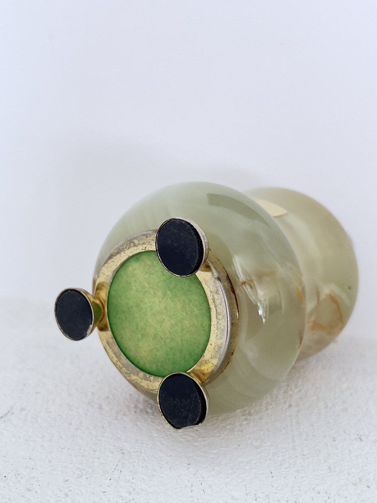 Green onyx table lighter, Italy, 1970s