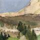 Watercolor mountain landscape signed