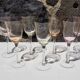 Set de 7 verres à vin en verre coloré
