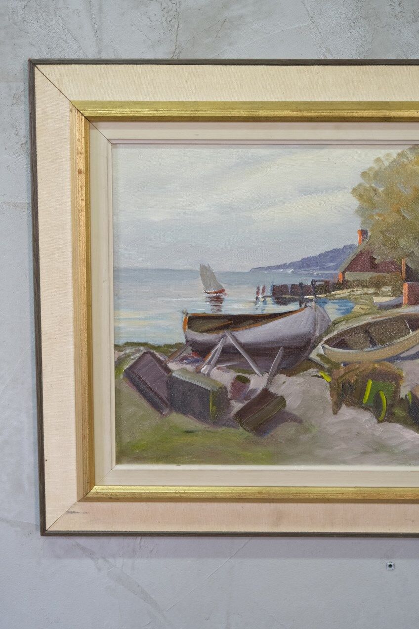 Hjamar Lindblom, Swedish Modern Landscape, 1960s, Oil on Canvas, Framed