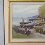 Hjamar Lindblom, Swedish Modern Landscape, 1960s, Oil on Canvas, Framed