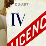 Old enamelled plate license IV