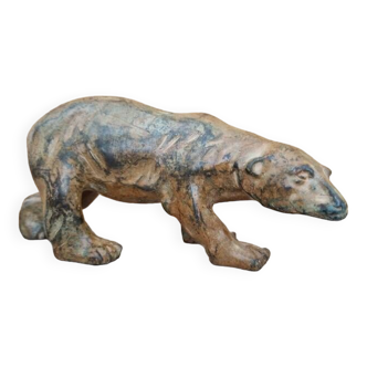 Pierre Chenet (20th-21st century) - Bronze sculpture with earthy patina - "Polar Bear"