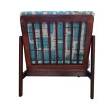 Model B-7752 Blue Jacquard Armchairs by Zenon Bączyk, 1960s, Set of 2