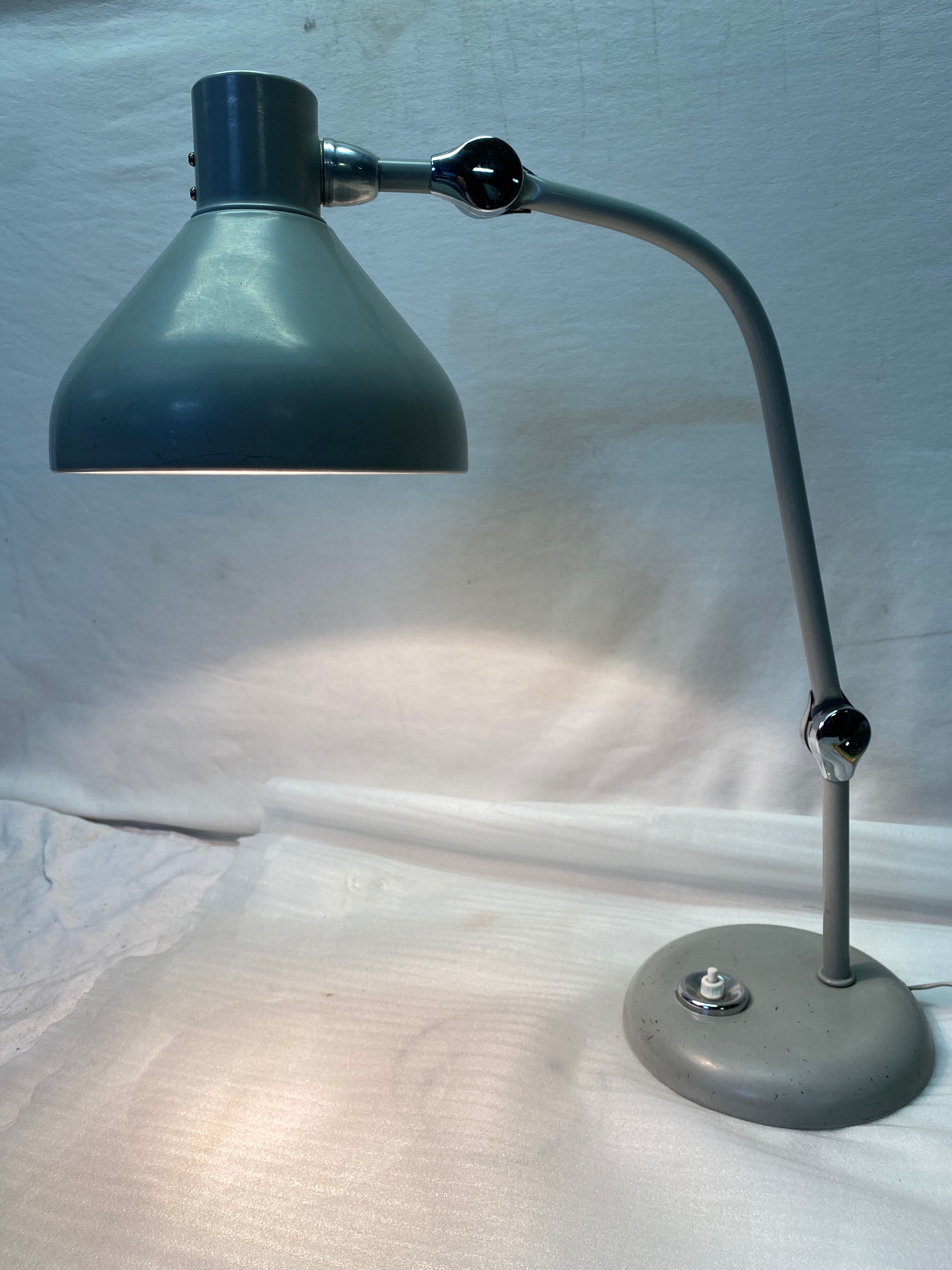 Industrial lamp in grey metal 60s