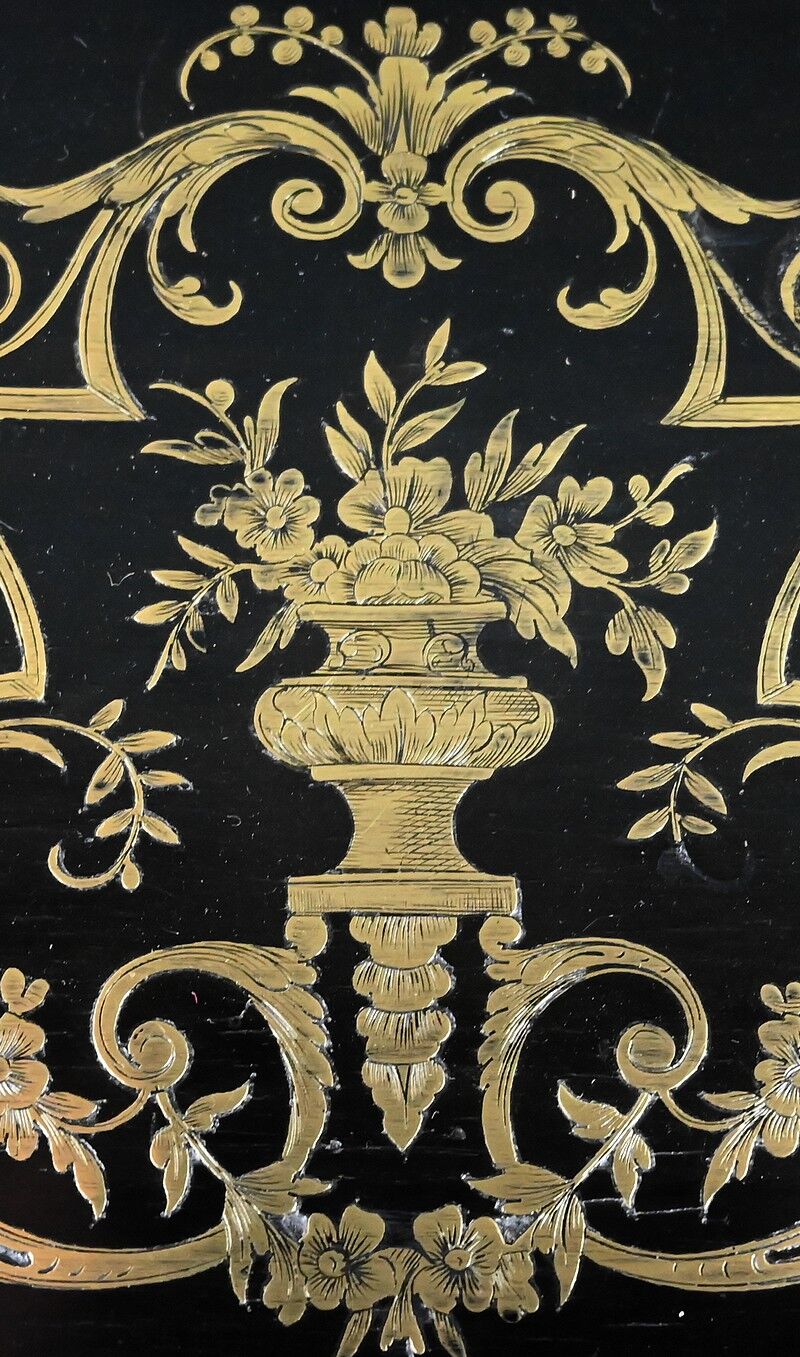 Blackened wood work table, Napoléon III period – 2nd half of the 19th century