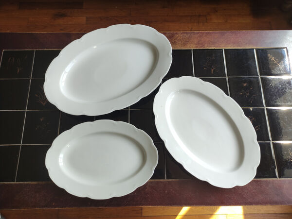 3 plats de service en porcelaine blanche Rosenthal
