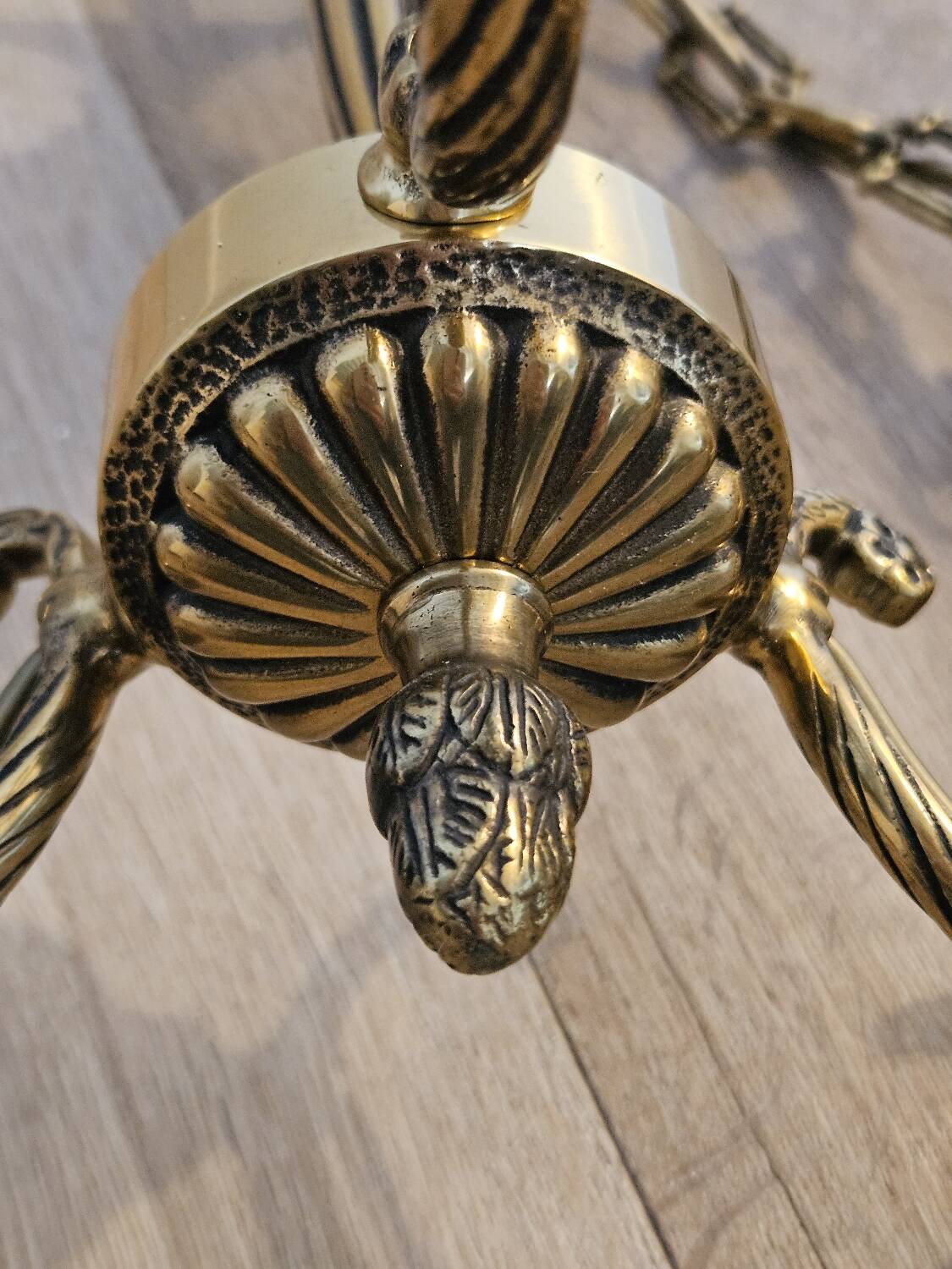 Louis XV style 3-light bronze chandelier