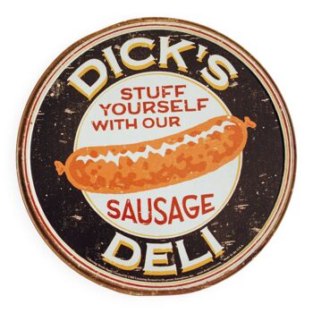 Dick's vintage canvas sign plate screen-printed