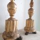 Pair of gold candlesticks with leaf