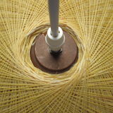 Atomic yellow spun fiberglass hanging lamp, early 1960