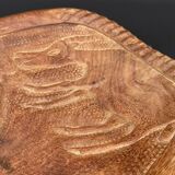 Large carved wall shelf – Stylized goat and billy goat in exotic wood