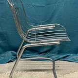 Set of 4 Gastone Rinaldi style chairs in chrome metal
