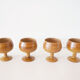 Set of ceramic stemmed glasses 1970
