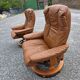 Pair of Ekornes Stressless leather armchairs, 1980s
