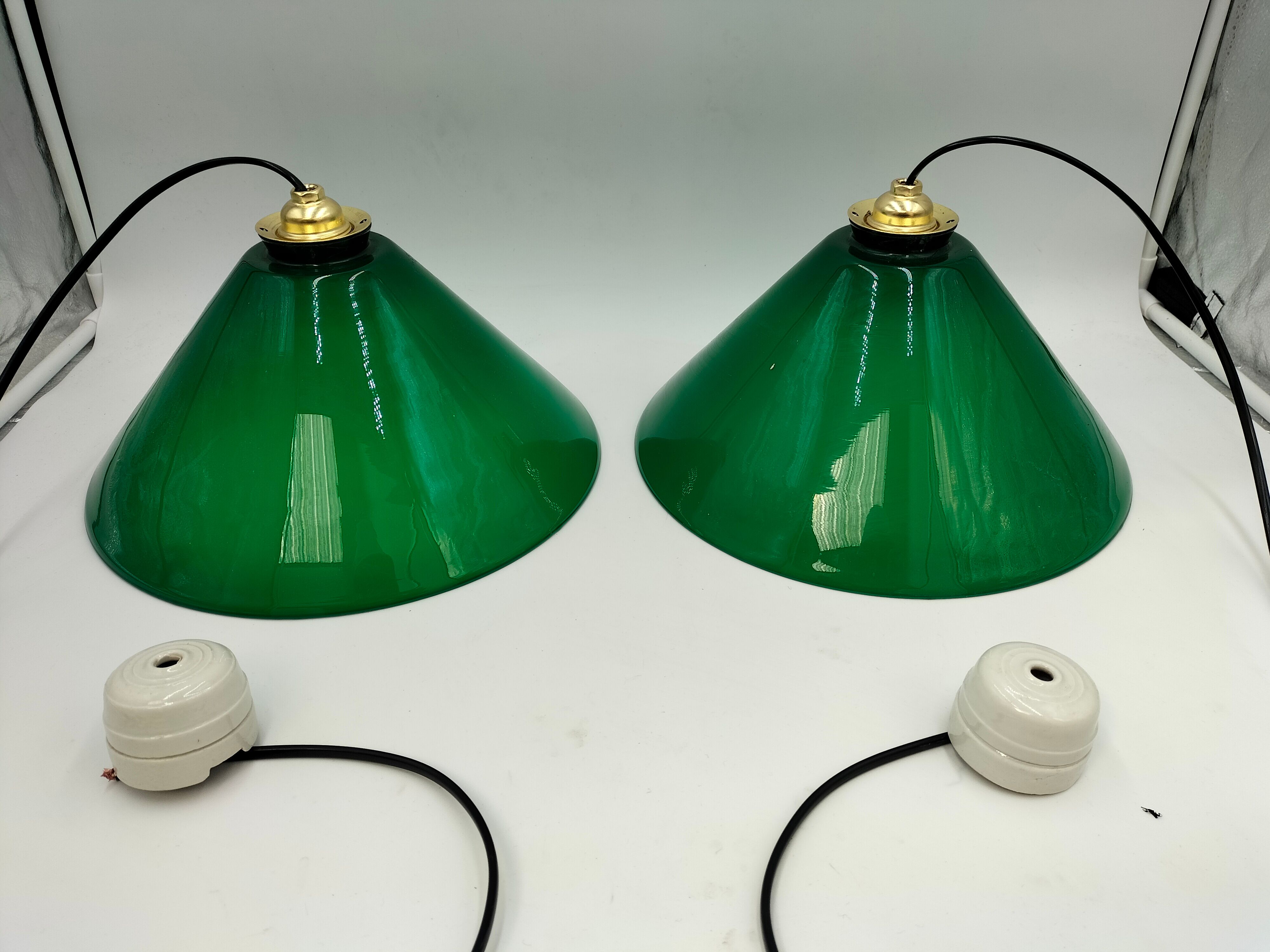 Green opaline pair