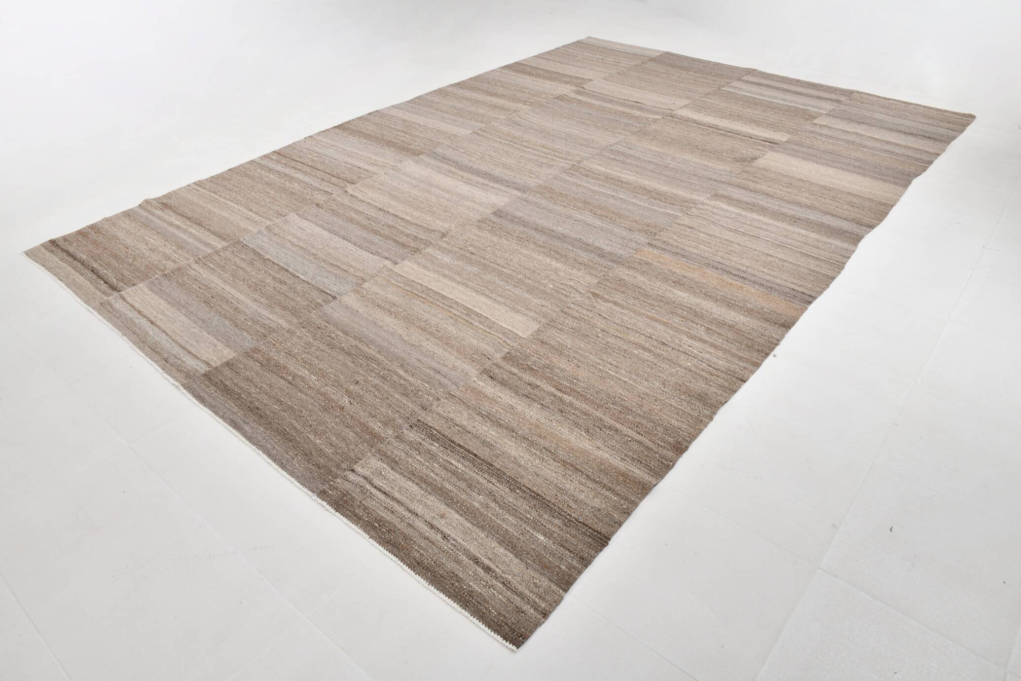 9x13 Brown Beige Large Vintage Rug, 265x399Cm