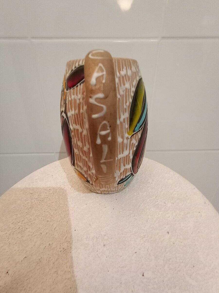 Luigi Santi vase with handle, 1970s