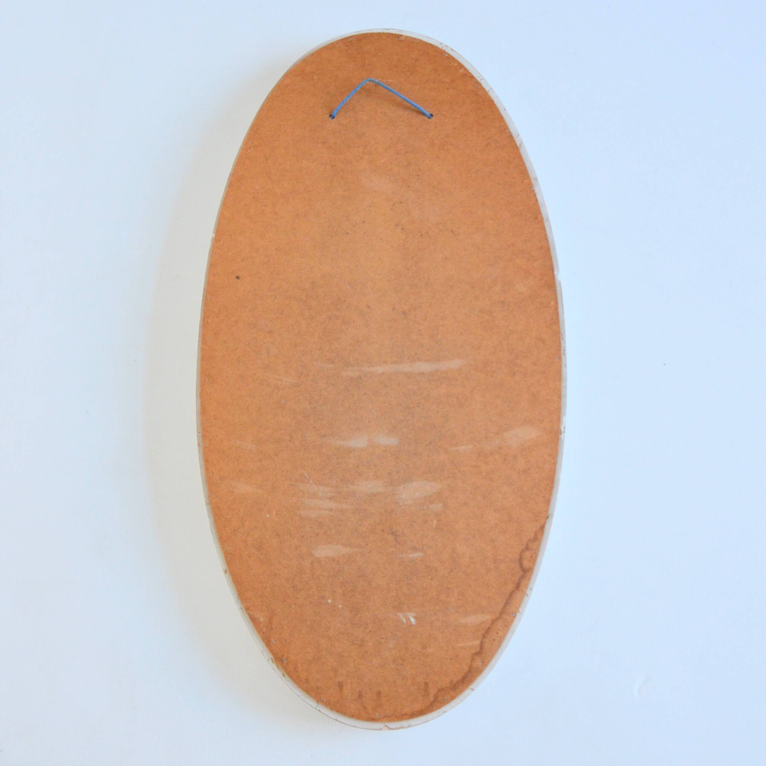 Miroir ovale vintage 1960s