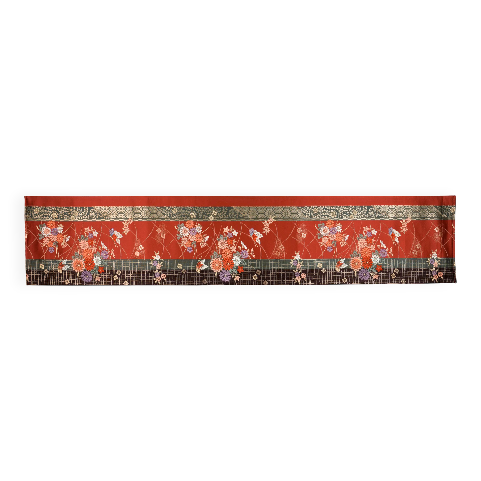 Imperial Garden Japanese silk table runner
