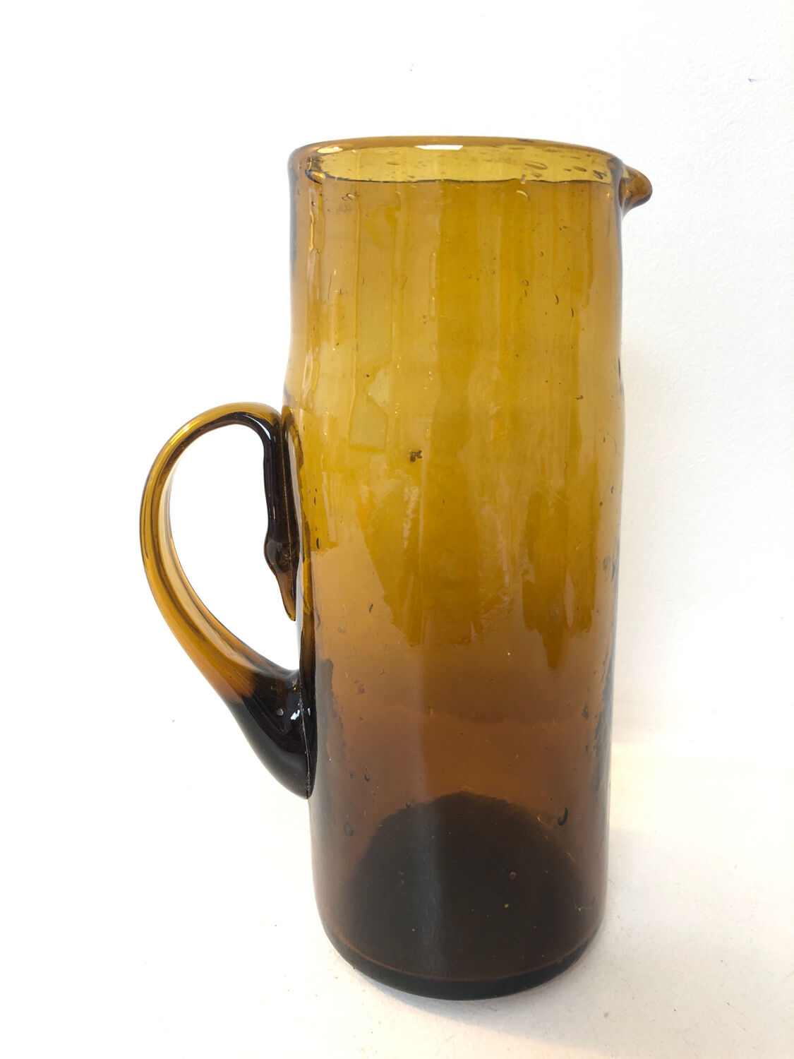 Broc water glass blown ochre, 1970