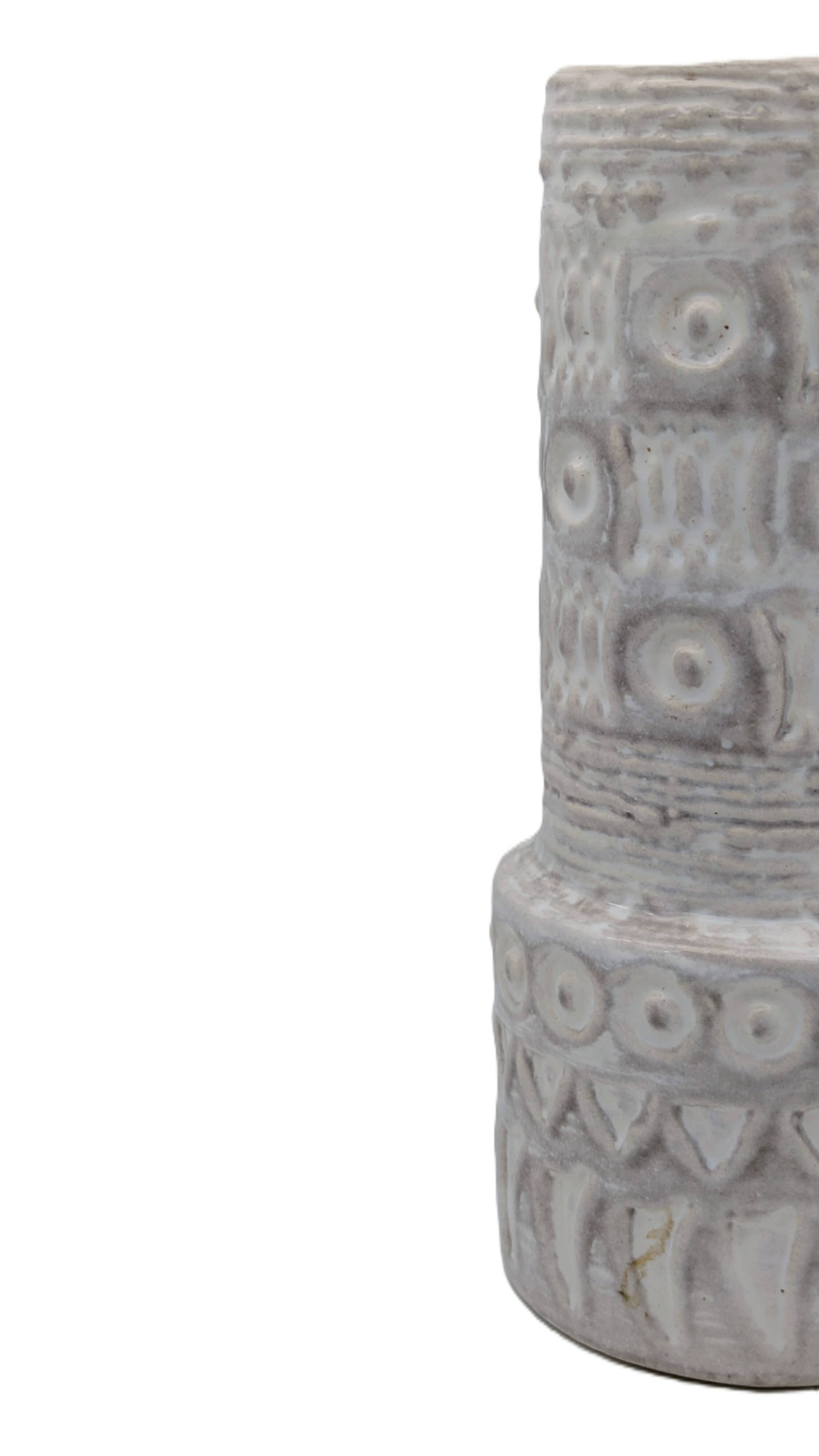 Large Brutalist Textured Ceramic Vase - WGP Fat Lava Style 1960s/1970s