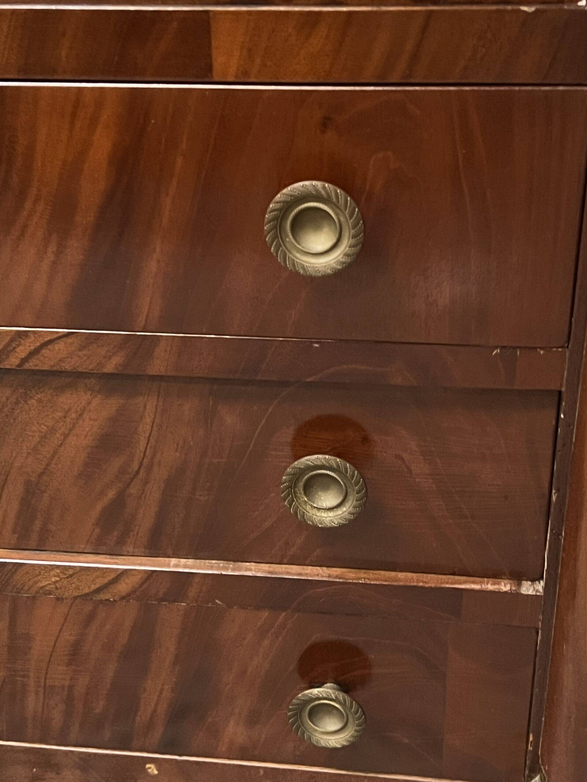 Empire period mahogany secretary, stamped Joseph Kochly, 19th century