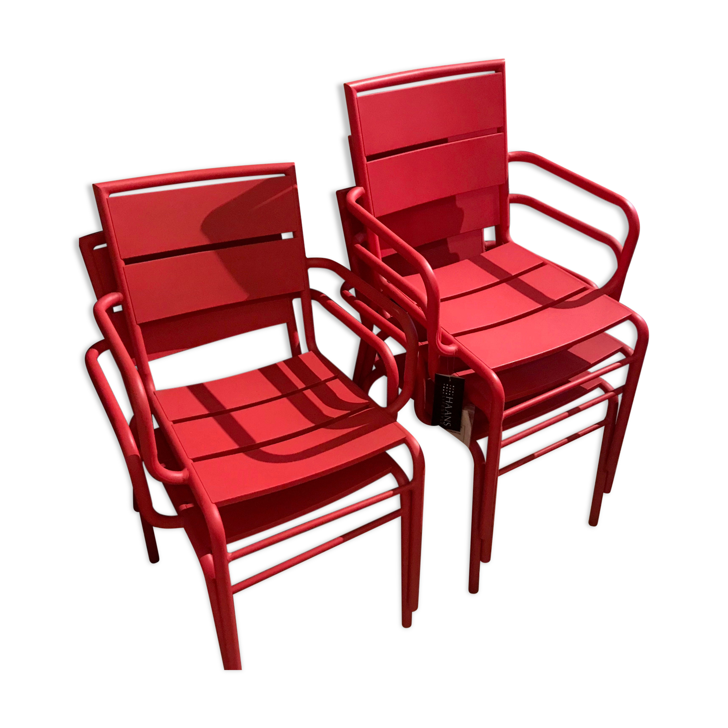 5 fauteuils de jardin en metal