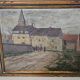 Oil on Panel Painting Animated Landscape Village Signed Gaëtan MONTAGNEY 1888