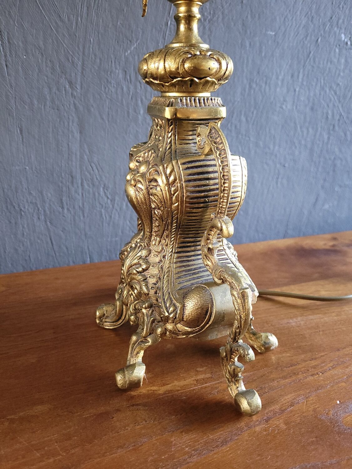 Large antique lamp base 50 cm Napoleon III style – gilded regulus