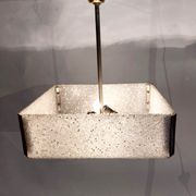 Suspension perspex carré et laiton doré 1960