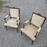 Paire de fauteuils style Louis XVI