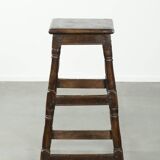 Antique English oak stool / joint stool from the 18th century