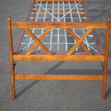 Old wood folding bed, reconstruction period bed, daybed