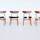 Hans Wegner model CH30 dining chairs in cowskin Carl Hansen Denmark 1952
