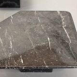 Italian Trio of Black Carrara Marble Side Tables with Oblique Angle, 1970s.